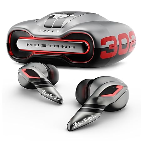 Mustang Newly Launched Torq TWS Earbuds with 60H Playtime, App Support, 4 Mics ENC, 45ms Low Latency, 13mm Driver, Breathing LEDs, Touch Control, Made in India, IPX5 Ear Buds Wireless (Silver)