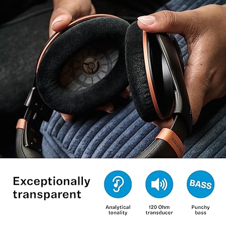 Sennheiser HD 505 Over-Ear Wired Headphones – Deep Bass, Comfortable Fit for Music, Work, and Gaming – 1.8m Cable with Carry Pouch – Copper Edition