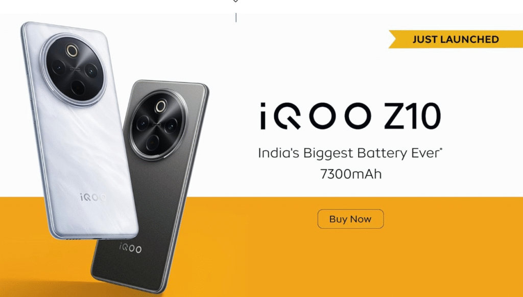 iQOO Z10 5G (Glacier Silver, 12GB RAM, 256GB Stroage) | India's Biggest Ever 7300 mAh Battery | Snapdragon 7s Gen 3 Processor | Brightest Quad Curved AMOLED Display in The Segment