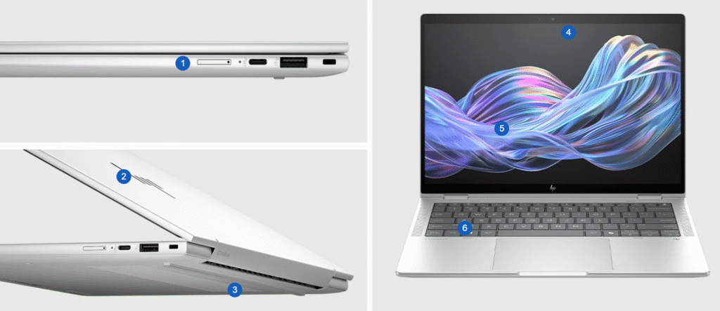 HP EliteBook X Flip G1i 35.6 cm (14") Notebook – Next Gen AI PC, Intel® Core™ Ultra 7, Windows 11 Pro, WUXGA Touch Display, Intel® Arc™ Graphics, 1TB SSD, 32GB LPDDR5x RAM, Spill-Resistant Backlit Keyboard, 5MP Camera, Audio by Poly Studio – Blue